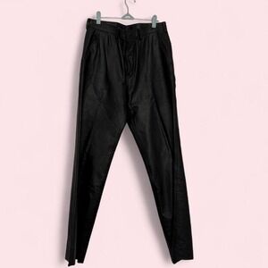 Vintage Genuine Leather Black Trousers Size 10/12 (L)